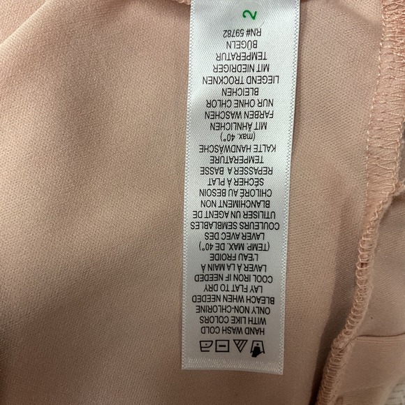 Adrianna Papell Women's Latte Lace Overlay Peplum Blouse Top Size M Beige - Picture 10 of 12